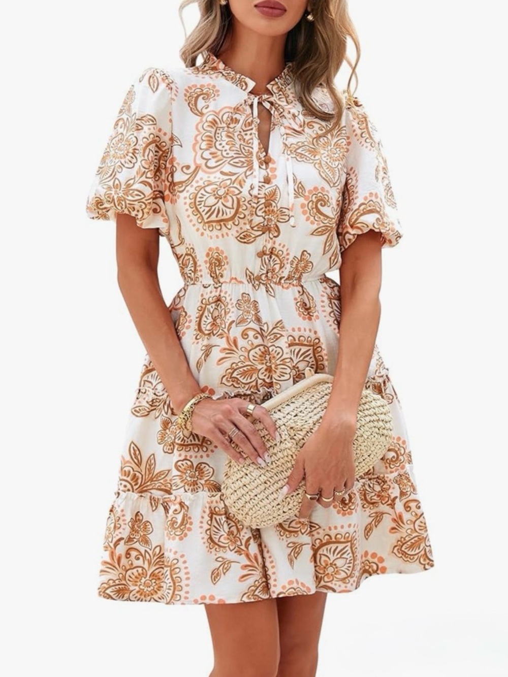 BTFBM Floral V-Neck Tiered Dress Size XXL New